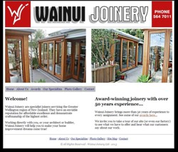Wainui Joinery website front page